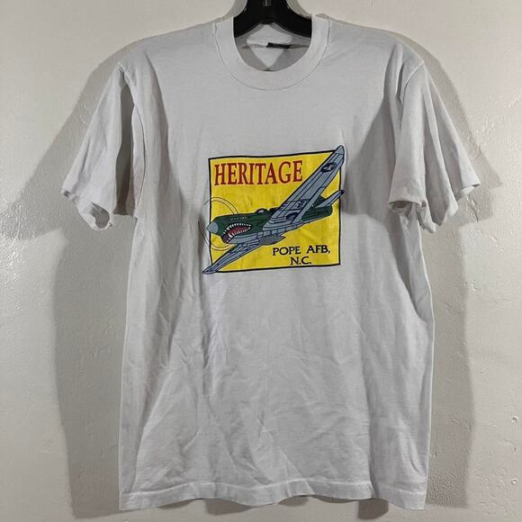 Vintage 90s Heritage Pope Air Force Base Made in USA Single Stitch T-shirt - Picture 1 of 5
